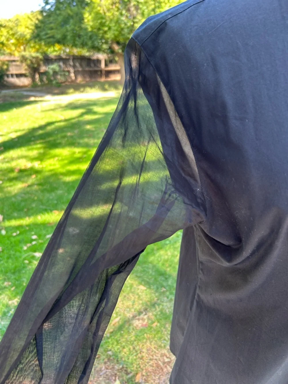 Anne Fontaine Black Sheer Sleeve Rosaorgal Blouse - Picture 7 of 9